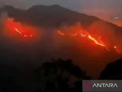 Kebakaran Lahan di Taman Nasional Gunung Rinjani Meluas Hingga 589 Hektare