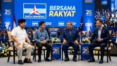 Momen Kebersamaan Prabowo dan Gibran di Perayaan HUT ke-25 Partai Demokrat